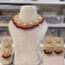 Hira Collections Gold Plated Royal Kundan Stone And Beads Necklace Set