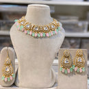 Hira Collections Gold Plated Royal Kundan Stone And Beads Necklace Set