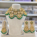 Hira Collections Gold Plated Royal Kundan Stone And Beads Necklace Set