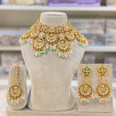 Hira Collections Gold Plated Royal Kundan Stone And Beads Necklace Set