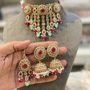 Hira Collections Gold Plated Crystal And Beads Choker Necklace Set
