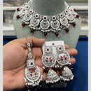 Hira Collections Silver Plated Crystal Beads Necklace Set