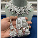 Hira Collections Silver Plated Crystal Beads Necklace Set