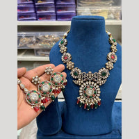 Hira Collections Gold Plated Polki Kundan And Beads Necklace Set
