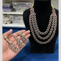 Hira Collection Gold Plated Pota Stone Necklace Set