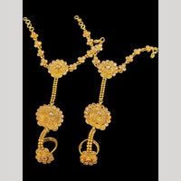 Hira Collections Gold Plated Crystal Stone Hand Harness