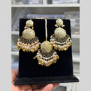 Hira Collection Gold Plated Beads Earring With Maangtikka
