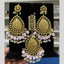 Hira Collection Gold Plated Beads Earring With Maangtikka