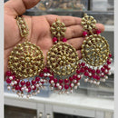 Hira Collection Gold Plated Beads Earring With Maangtikka