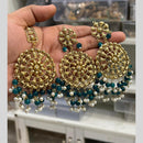 Hira Collection Gold Plated Beads Earring With Maangtikka