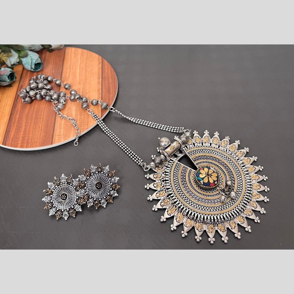 Hira Collections 2 Tone Long Necklace Set