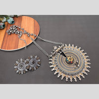 Hira Collections 2 Tone Long Necklace Set 