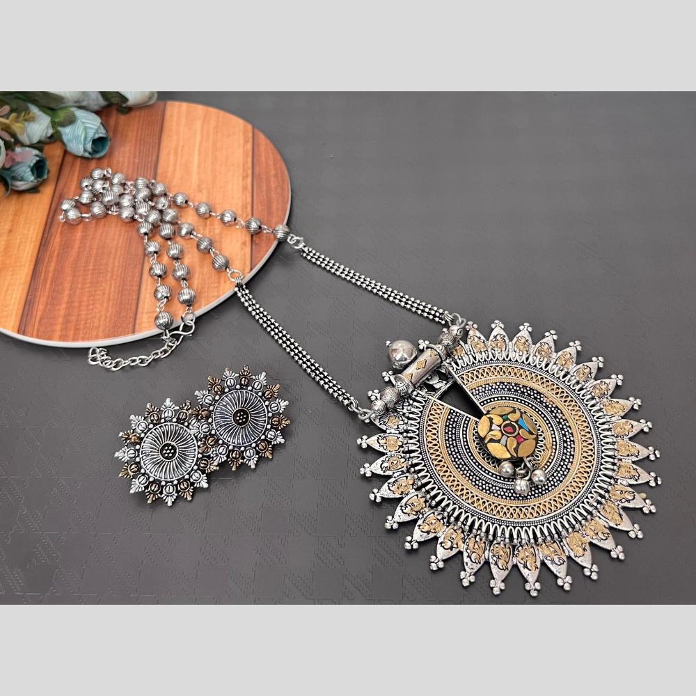 Hira Collections 2 Tone Long Necklace Set