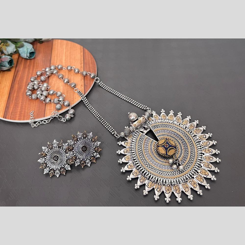 Hira Collections 2 Tone Long Necklace Set