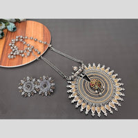 Hira Collections 2 Tone Long Necklace Set 