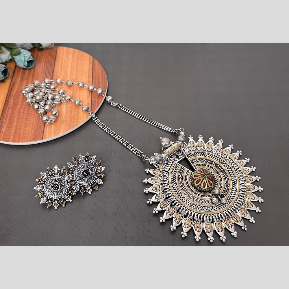 Hira Collections 2 Tone Long Necklace Set