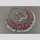 Hira Collections Oxidised Plated Pota And Pearl Necklace Set 