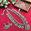 Hira Collections Oxidised Plated Pota And Pearl Long Necklace Set