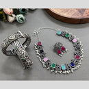 Hira Collections Oxidised Plated Pota And Pearl Combo Set