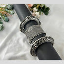 Hira Collections Oxidised Plated Openable Bangles Set 