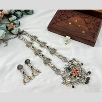 Hira Collections 2 Tone Long Necklace Set 