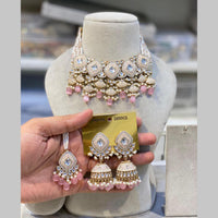 Hira Collections Gold Plated Kundan And Beads Meenakari Necklace Set