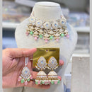 Hira Collections Gold Plated Kundan And Beads Meenakari Necklace Set