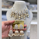 Hira Collections Gold Plated Kundan And Beads Meenakari Necklace Set