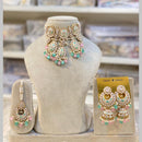 Hira Collections Gold Plated Kundan And Beads Meenakari Choker Necklace Set 