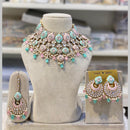 Hira Collections Gold Plated Kundan And Beads Meenakari Choker Necklace Set 