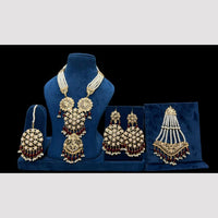 Hira Collections Gold Plated Pearls And Beads Necklace Set With Pasa