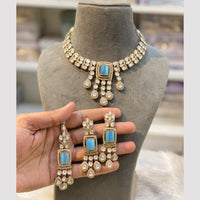 Hira Collections Gold Plated Kundan Choker Necklace Set