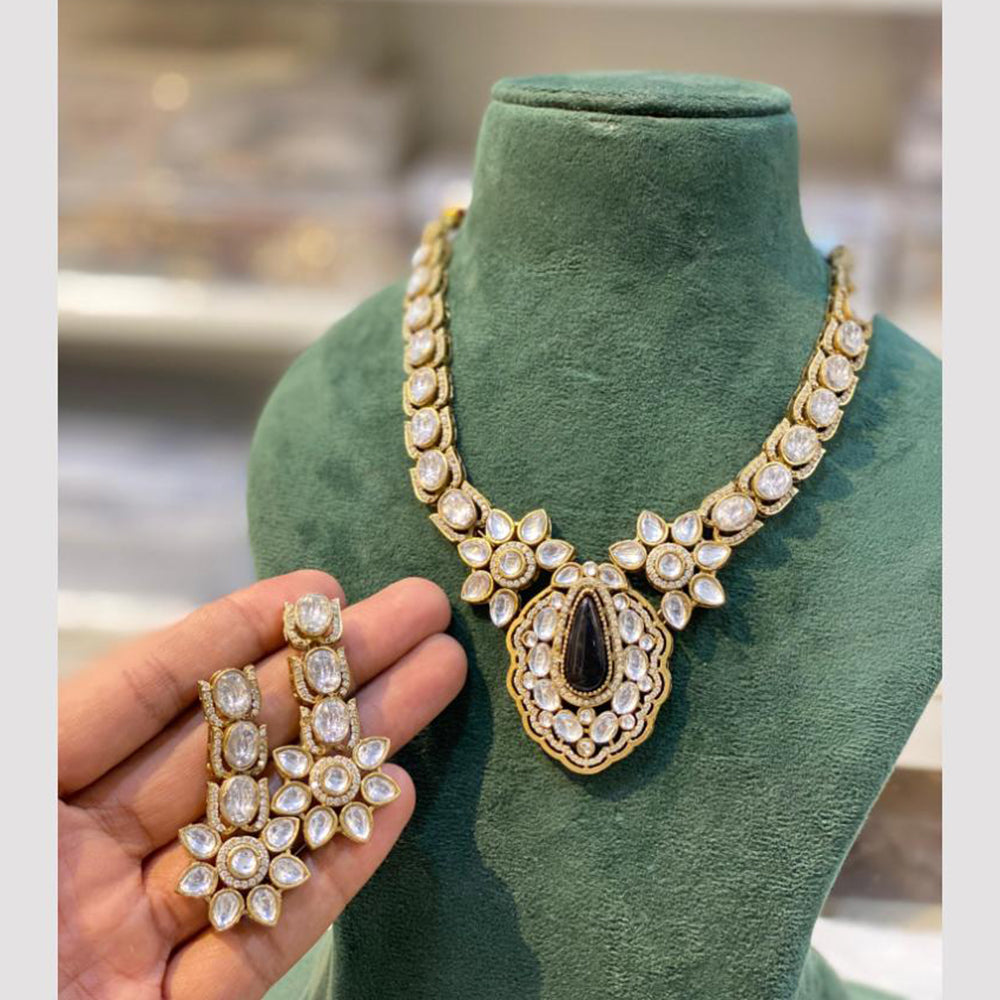 Hira Collection  Gold Plated Kundan Stone Necklace Set