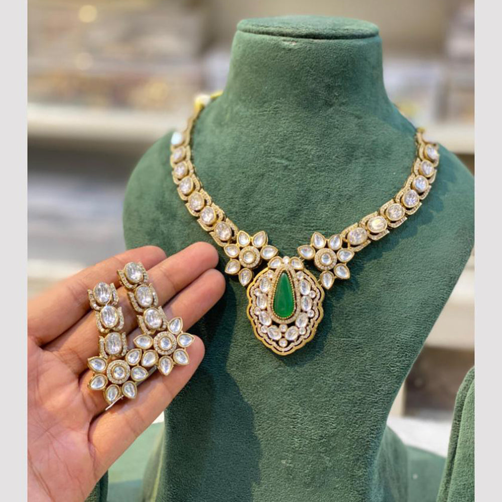 Hira Collection  Gold Plated Kundan Stone Necklace Set