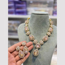 Hira Collections Gold Plated Druzy Stone Necklace Set