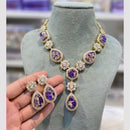 Hira Collections Gold Plated Druzy Stone Necklace Set