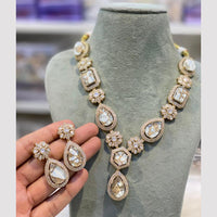 Hira Collections Gold Plated Druzy Stone Necklace Set