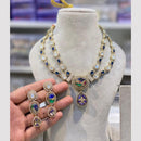 Hira Collections Gold Plated Druzy Stone Necklace Set