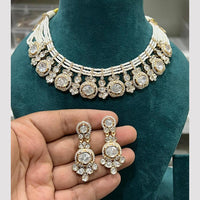 Hira Collections Gold Plated Polki Kundan And Pearls Choker Necklace Set