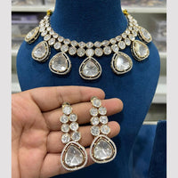 Hira Collections Gold Plated Polki Kundan And Pearls Choker Necklace Set