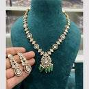 Hira Collections Gold Plated Polki Kundan And Beads Necklace Set
