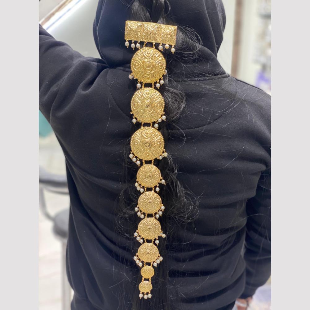 Hira Collections Gold Plated Beads Hair Choti