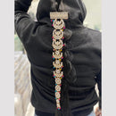 Hira Collections Gold Plated Kundan Stone And Beads Hair Choti