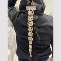 Hira Collections Gold Plated Kundan Stone And Beads Hair Choti