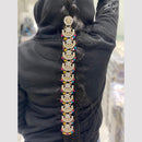 Hira Collections Gold Plated Kundan Stone And Beads Hair Choti