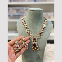 Hira Collection Gold Plated Pota Stone Necklace Set