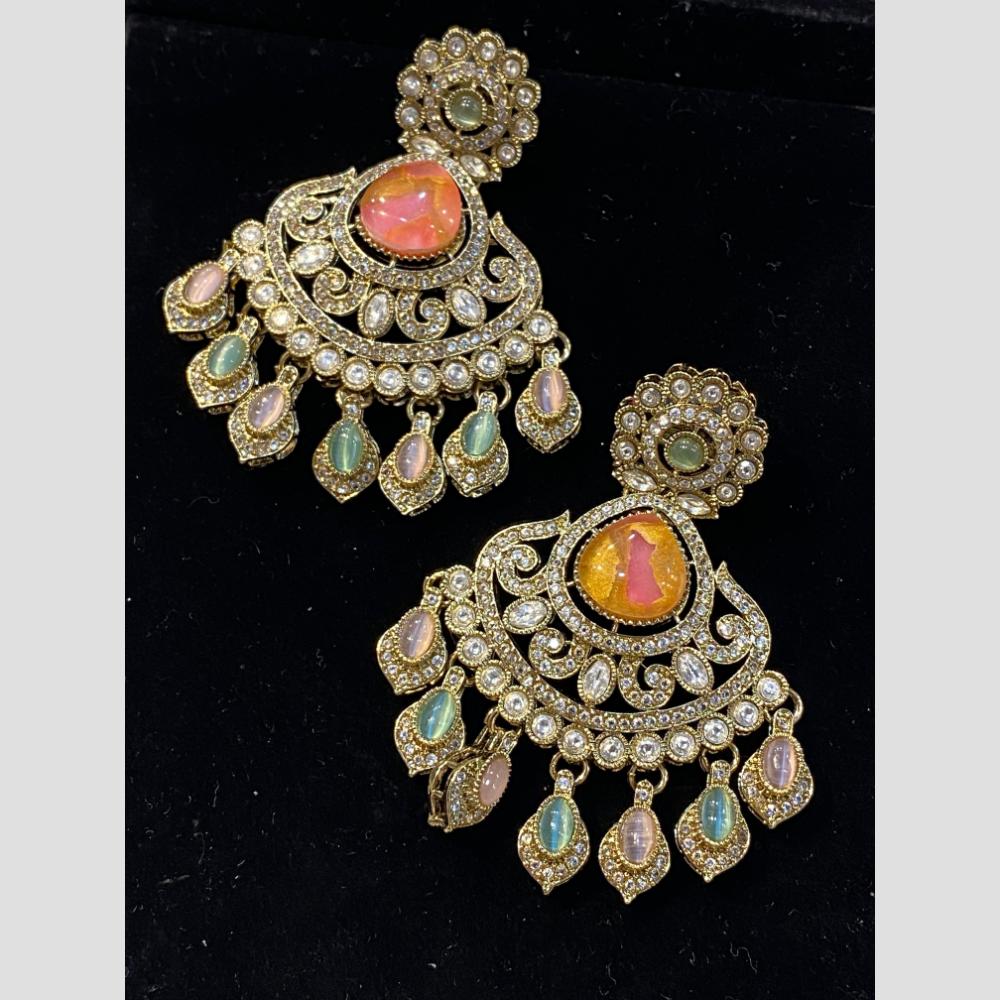 Hira Collections Radiant Bloom Designer Resin & Austrain Stone Dangler Earrings