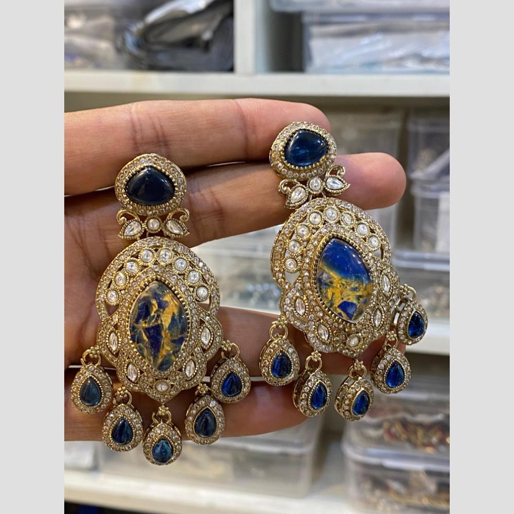 Hira Collections Gleam & Grace Austria And Resin Stone Fusion Danglers Earrings