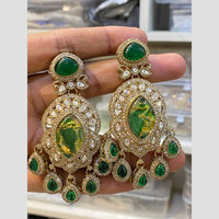 Hira Collections Gleam & Grace Austria And Resin Stone Fusion Danglers Earrings