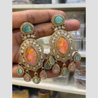 Hira Collections Gleam & Grace Austria And Resin Stone Fusion Danglers Earrings